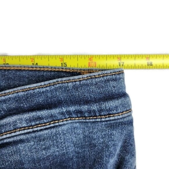 Hudson Jeans Size 31 34X25 Blue Nico Cropped Straight Leg Raw Frayed Hem Stretch - Picture 8 of 12